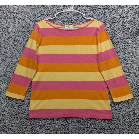 Talbots Tops - Y2K Talbots Colorblock Top Size M Striped Preppy Colorful 90s Beachy VTG Pink